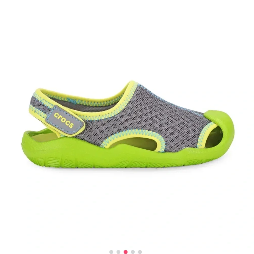 Crocs Kids' Lime and Gray Water Shoes